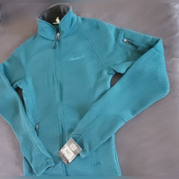 NEW Women's Zippered XS Activewear Sweater Jacket Pockets Green - Picture 2 of 11